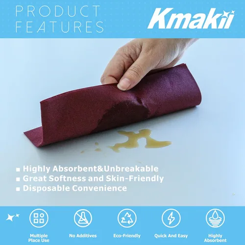 Vista 4 de KMAKII Servilletas desechables color burdeos, servilletas de tela como servilletas de papel de lino para invitados, toallas de mano de papel