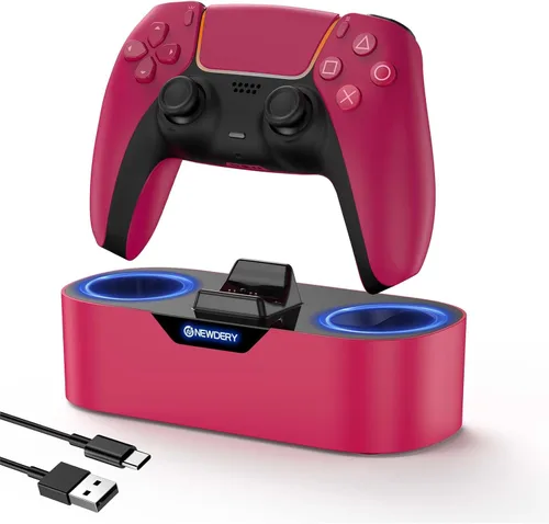 Vista 9 de NEWDERY PS5 Controller Charger Station, Fast Charging Dock for PlayStation 5 Controllers, Single Controller Charging Stand Replacement for PS5