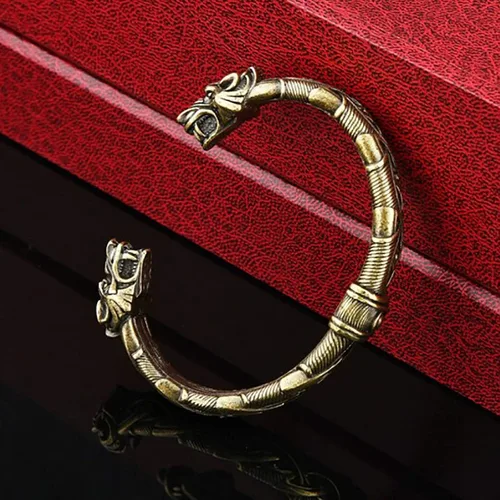 Vista 2 de Brazaletes ajustables de moda para mujer pulsera de cabeza de pirata pulsera de lobo pulseras de cabeza de lobo joyería para Navidad cumpleaños