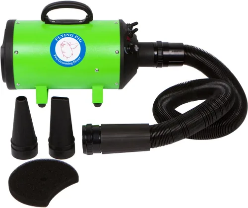 Vista 3 de Flying One High Velocity 4.0 HP Motor perro Pet Grooming Force secador w/calentador, Verde