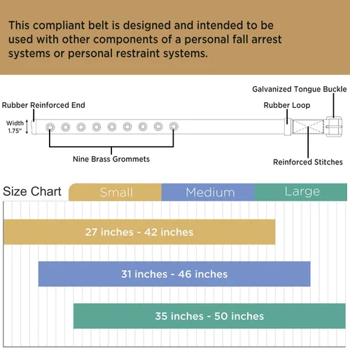 Vista 7 de AFP Tongue Buckle Body Harness, Heavy-Duty Tool Safety Belt, Construction Fall-Protection (OSHA/ANSI)