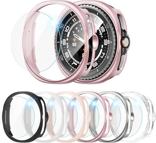 Vista 10 de Cuteey Paquete de 6+6 para Samsung Galaxy Watch 7 Protector de Pantalla de 40mm, Funda de Parachoques de PC Duro con Película de Vidrio Templado