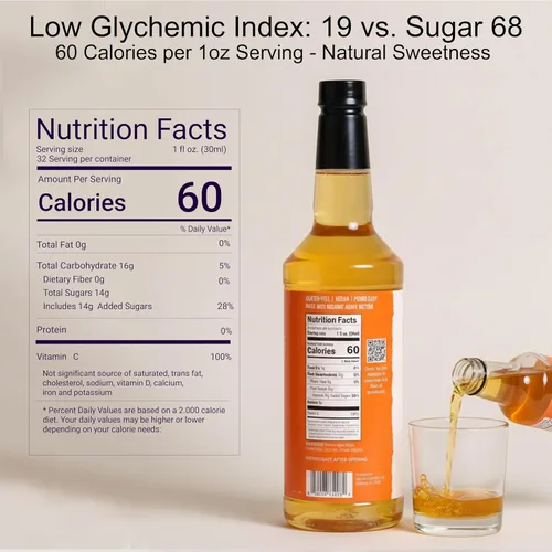 Vista 3 de Top Hat - Néctar de agave - Hecho con néctar de agave orgánico, edulcorante de jarabe de agave para cócteles, cócteles sin alcohol, limonadas, café