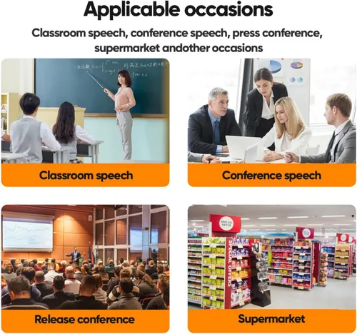 Vista 8 de W IN-MIX Sistema de micrófono inalámbrico UHF profesional, paquete de 1 con auriculares y micrófonos de solapa, rango de 100 pies, 30 canales