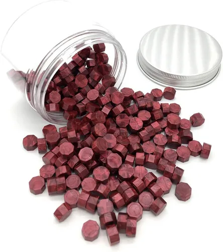 200 cuentas de cera para sellar sellos de cera, perfectas para tarjetas, sobres, invitaciones, paquetes de vino, sellado de letras (burdeos)