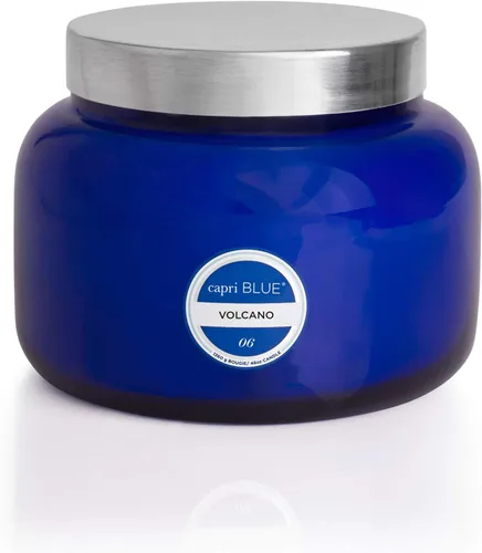 Vista 9 de Capri Blue Volcano Velas perfumadas – Velas en tarro de cristal de lujo para el hogar perfumadas con frutas tropicales y cítricos azucarados, mezcla
