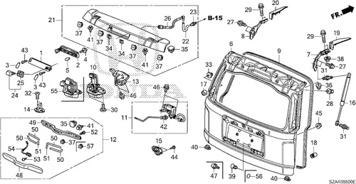 Vista 2 de 2 piezas de soportes de elevación traseros de 20.67 pulgadas compatibles con HONDA 2009-2015 PILOT, para portón trasero, compuerta, maletero, sin