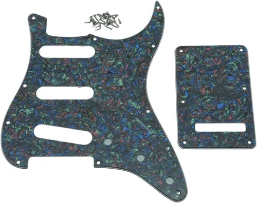 KAISH - Golpeador de 11 agujeros estilo ST/Strat SSS con placa trasera de trémolo y cubierta de trémolo envejecida para Stratocaster/Strat de