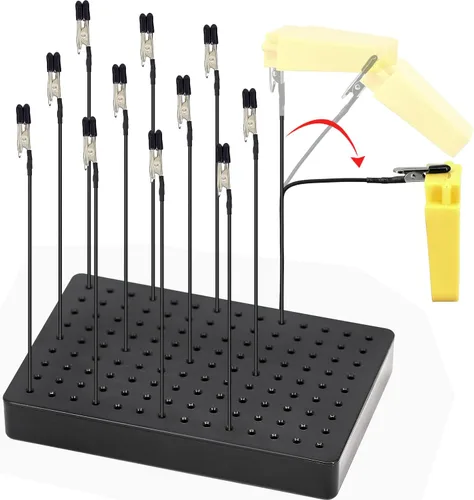 Soporte de pintura para modelo, soporte de base y 12 piezas de clip de cocodrilo flexible, herramientas de modelado para aerógrafo, piezas de modelo