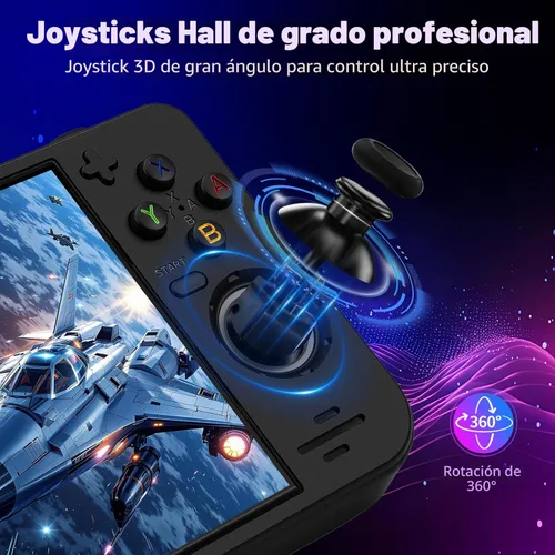 Vista 3 de RF40H Consola de juegos portátil, consola de juegos retro de 4.0 pulgadas precargada de más de 20,000 juegos clásicos, sistema Linux de código Negro