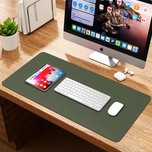 Vista 6 de Protector de cuero para escritorio, alfombrilla de mouse impermeable, alfombrilla de escritorio de poliuretano, cubierta de escritorio de oficina