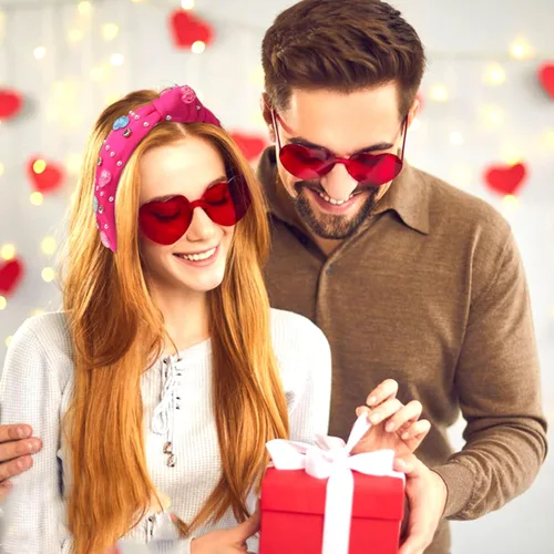 Vista 7 de Diadema para el día de San Valentín, accesorios para mujer, diadema de corazón con purpurina, diadema con diamantes de imitación, diadema anudada