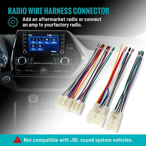 Vista 2 de NuIth Arnés de cableado de radio compatible con Subaru 2010-2019/Sistema Toyota no JBL 1992-2019, arnés de cableado estéreo macho+hembra