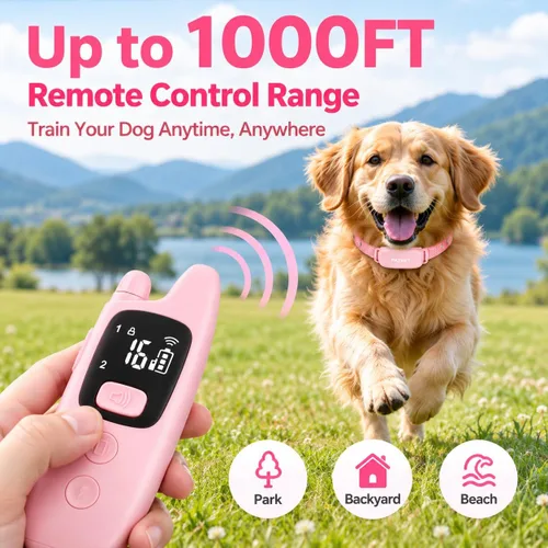 Vista 3 de PATPET Collar de entrenamiento para perros con control remoto, IPX7 impermeable, collar de choque para perros, 3 modos de entrenamiento, vibración