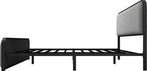 Vista 153 de SOFTSEA Cama de plataforma tapizada tamaño Queen con cajón de almacenamiento, marco de cama tapizado con cabecera con respaldo de alas, soporte