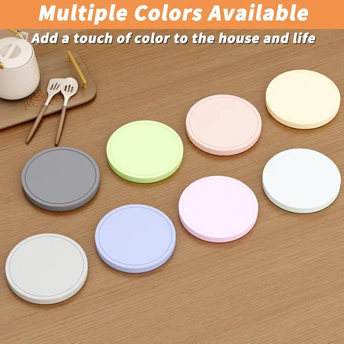 Vista 4 de Azhou 6 piezas de posavasos súper absorbentes con soporte, posavasos de tierra de diatomeas con base de terciopelo suave, posavasos grises de 4