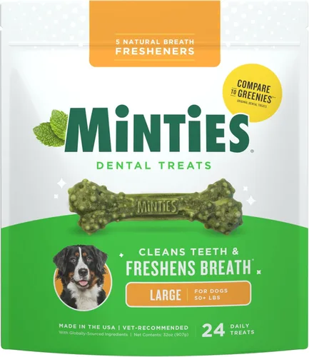 Vista 19 de Minties VetIQ - Golosinas dentales para perros, masticables dentales para perros pequeños/pequeños (menos de 40 libras), 40