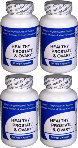 Próstata y ovario saludables (4 botellas contienen un total de 360 cápsulas vegetales) - Mezcla concentrada de hierbas - con crinum latifolium,