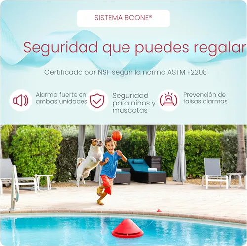 Vista 7 de Alarma de piscina BCONE® de Lifebuoy® Certificada ASTM F2208 Dispositivo de seguridad flotante con alertas de aplicación + control de voz