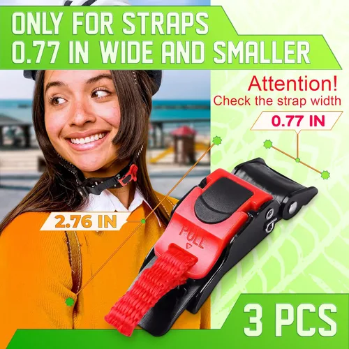 Vista 2 de 3 hebillas de casco de liberación rápida para correas de hasta 0.77 pulgadas de ancho, resistente a la intemperie, kit de hebilla de liberación