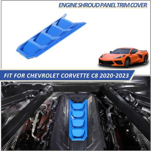 Vista 5 de Daeiclru Cubierta de cubierta de motor compatible con Chevrolet Corvette C8 2020-2023, cubierta de panel de bahía de motor de plástico ABS (azul)
