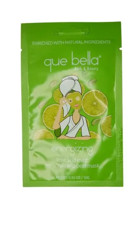 Vista 7 de Que Bella Paquete de 5 mascarillas exfoliantes y exfoliantes en gel de lima y menta