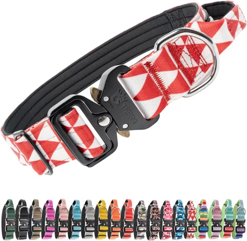 Vista 50 de TSPRO Collares Premium para Perros Collar Táctico para Perro con Asa y Hebilla Metálica de Liberación Rápida de Servicio Pesado Duradero Grueso