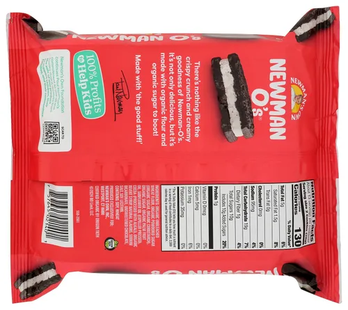 Vista 2 de Galleta Orgánica Newman's Own Cookie O Chocolate Crema de Vainilla, 13 oz