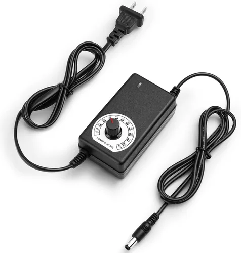 Vista 10 de Facmogu Fuente de alimentación ajustable de 3V-12V 5A 60W con pantalla LED, CC variable 3V 5V 6V 9V 12V Adaptador universal AC/DC, 100V-240V AC a DC