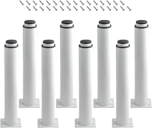 Vista 8 de Paquete de 8 patas de metal ajustables para muebles, patas de gabinete resistentes para marco central de cama, patas de soporte para mesa y sofá