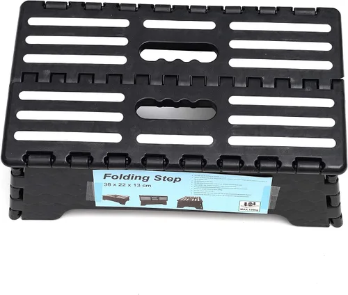 Vista 2 de Portable Folding Step Stool 5 Inch, Lightweight Plastic Short Stool Sturdy and Safe, Half Step Height Boost for Seniors and Kids, One Flip Low Step