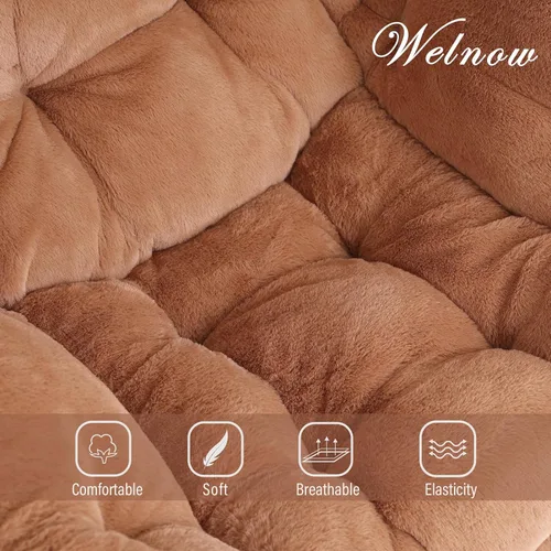 Vista 187 de Welnow Silla Lazy con otomana, moderna silla de descanso con reposabrazos y un bolsillo lateral, sillón para sofá de ocio, sillón de lectura