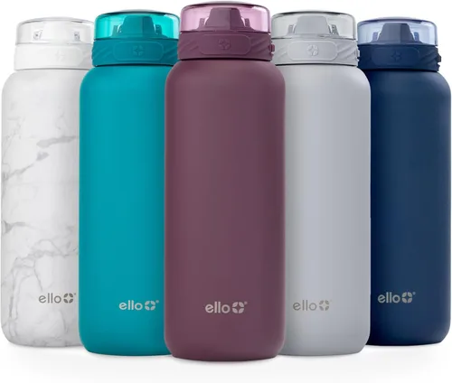 Vista 9 de Ello Cooper Twist - Botella de agua de acero inoxidable de 32 onzas con tapa para beber A prueba de fugas Doble pared y aislada al vacío Asa