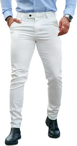 GINGTTO Pantalones de vestir para hombre, pantalones formales elásticos ajustados para hombre