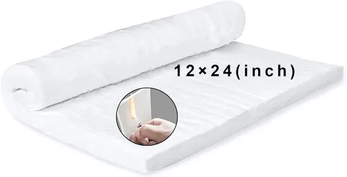 Manta deflectora de fibra cerámica de 24" x 12" x 1" (gruesa) aislante ignífuga clasificada hasta 2400°F, resistencia a altas temperaturas para