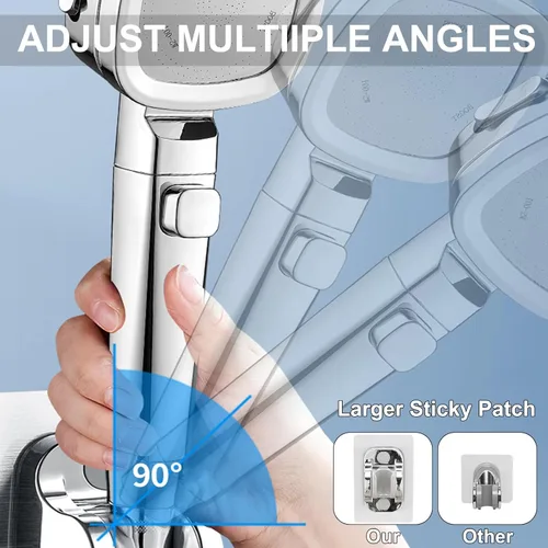 Vista 5 de Cabezal de ducha para caravana con manguera de 60 pulgadas e interruptor de encendido, 3 modos de pulverización, cabezal de ducha de alta presión