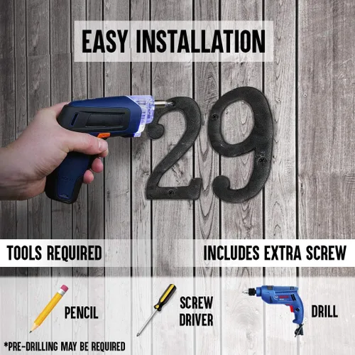 Vista 4 de Números de dirección de la casa, metal negro, número de casa de 5.5 pulgadas, empresa con sede en EE. UU. (Número 0)