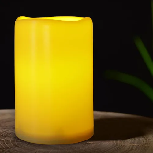 Vela extra grande sin llama de 6 x 9 pulgadas para exteriores con temporizador automático de 6 horas, vela LED impermeable a pilas para linterna,