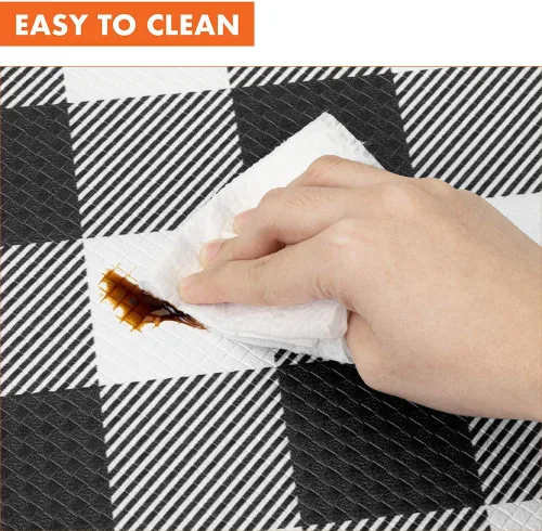 Vista 4 de OPUX - Tapete de cocina antifatiga, reversible, acolchado con espuma viscoelástica, alfombra de cocina, impermeable, antideslizante, cómoda