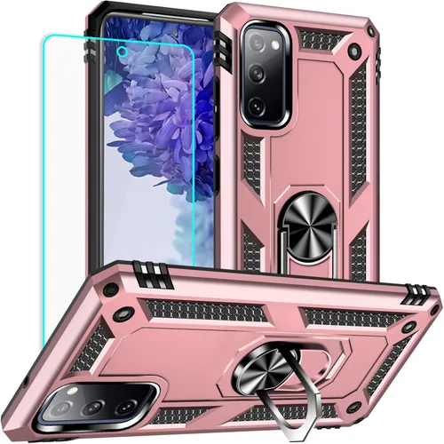 Vista 17 de Yiakeng Funda para Samsung Galaxy S20 FE, funda Galaxy S20 FE 5G con protector de pantalla HD, fundas protectoras de grado militar con anillo