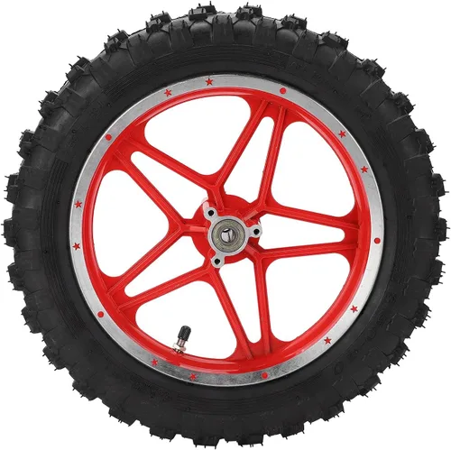 Vista 10 de Conjunto de rueda trasera, repuesto de repuesto antideslizante de neumático de goma de 2.5 a 10 pulgadas para mini moto de cross de 2 tiempos (azul)