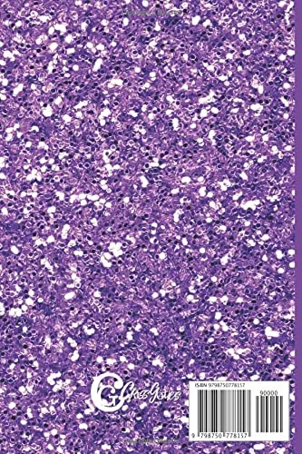 Vista 2 de Purple Glitter Journal Notebook Libreta Glossy-Finish Cover Simple Soft Cover Lined 100 Page Writing Journal Diary Libreta Lined Workbook for Woman