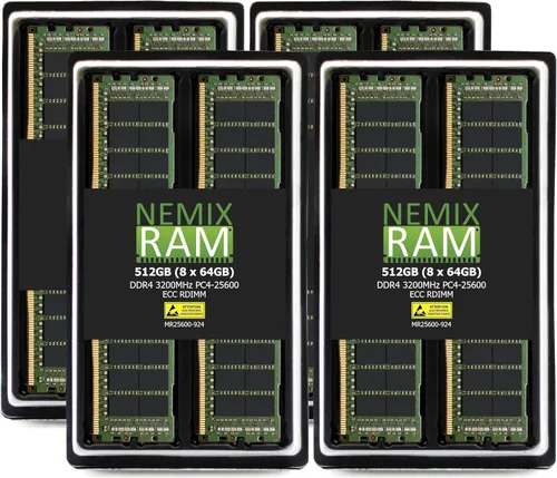 Vista 17 de NEMIX RAM Kit de memoria de servidor registrado DDR4 3200MHZ PC4-25600 4Rx4 1.2V CL22 288-PIN ECC RDIMM compatible con GIGABYTE MC62-G40 MC62-G41