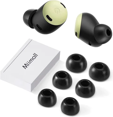 (3 pares) Miimall Compatible con Google Pixel Buds Pro Ear Tips, puntas de espuma viscoelástica de repuesto suaves para Google Pixel Bud Pro 2022,