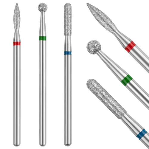 Vista 8 de Broca de cutícula, brocas de cutícula para uñas, 3 piezas, brocas de diamante para uñas de 3/32 pulgadas, máquina de lima de uñas eléctrica