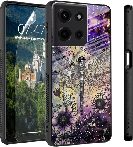 Vista 63 de Funda para Motorola Moto Edge 2022, cubierta trasera de vidrio templado con protector de pantalla, funda protectora a prueba de golpes para Motorola
