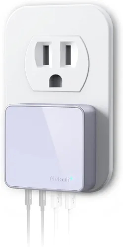 Vista 7 de Nekmit Cargador USB C, cargador de pared plano rápido y delgado de 52 W de 4 puertos con dos Power Delivery de 20 W y 2 puertos USB para iPhone