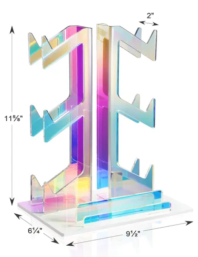 Vista 7 de NiHome Iridescent Acrylic 3-Tier Game Controller Holder Headset Stand for PS5 Xbox ONE, Universal Game Controller Organizer Stand Anti-Slip Stable