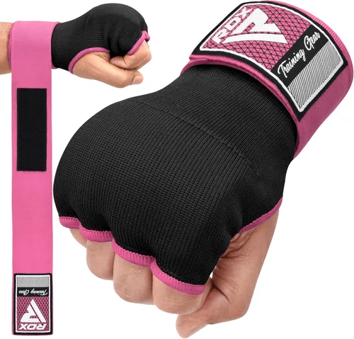 Vista 13 de RDX - Guantes de boxeo con acolchado de gel, para hombres y mujeres, con correas de muñeca elásticas de 100 cm de largo, rápidos, puños protectores