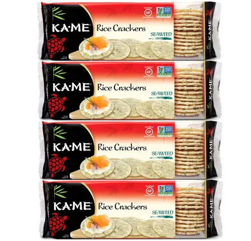 Vista 10 de KA-ME Galletas de arroz de algas marinas de 3.5 onzas, ingredientes asiáticos auténticos, certificadas sin gluten, sin sabores/colores artificiales